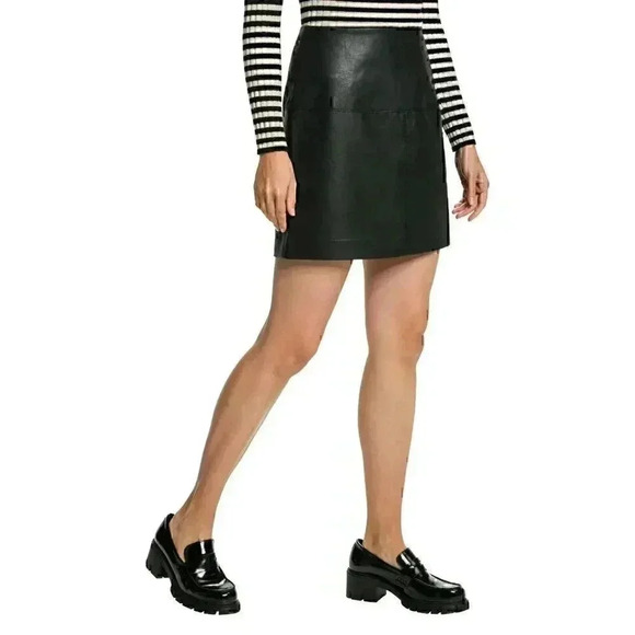 NEW! Ted Baker Women's 0 Verium PU Leather Suede Mini Skirt NWT $225 - Picture 1 of 4